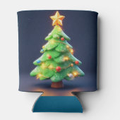 Farbenfroher Weihnachtsbaum mit Lichtern dekoriert Dosenkühler (Rückseite)