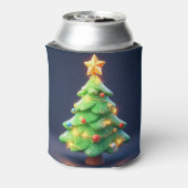 Farbenfroher Weihnachtsbaum mit Lichtern dekoriert Dosenkühler (Kanne Rückseite)