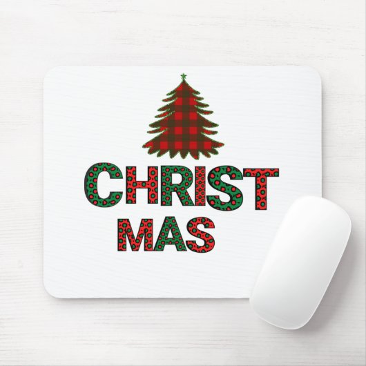 Farbenfroher Weihnachtsbaum Mousepad (Mit Mouse)