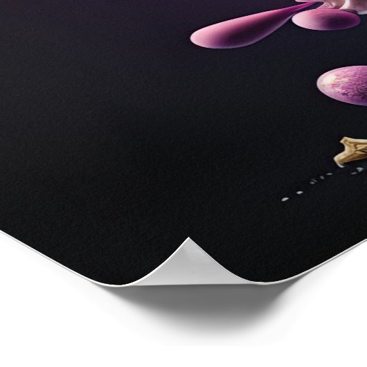 Farbenfroher Weihnachtsbaum Poster (Ecke)