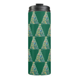 Farbenfroher Weihnachtsbaum Thermosbecher
