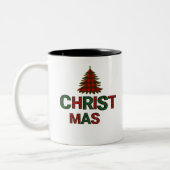 Farbenfroher Weihnachtsbaum Zweifarbige Tasse (Links)