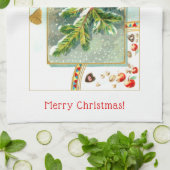 Farbenfroher Weihnachtsmann mit Leckereien Geschirrtuch (Gefaltet)