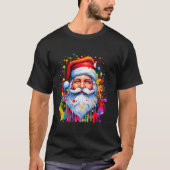 Farbenfroher Weihnachtsmann Paint Spritzer Weihnac T-Shirt (Vorderseite)