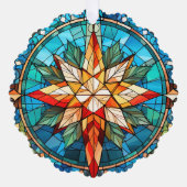 Farbenfroher Weihnachtsstern Ornament Karte (Vorderseite)