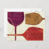 Farbenfroher Wein Postkarte (Vorne/Hinten)