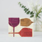 Farbenfroher Wein Postkarte (Stehend Vorderseite)