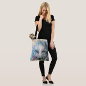 Farbenfroher Weißer Wolf Tasche (Am Model)