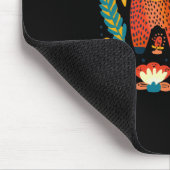 Farbenfroher Whimsikbär und Blumenmuster Mousepad (Ecke)