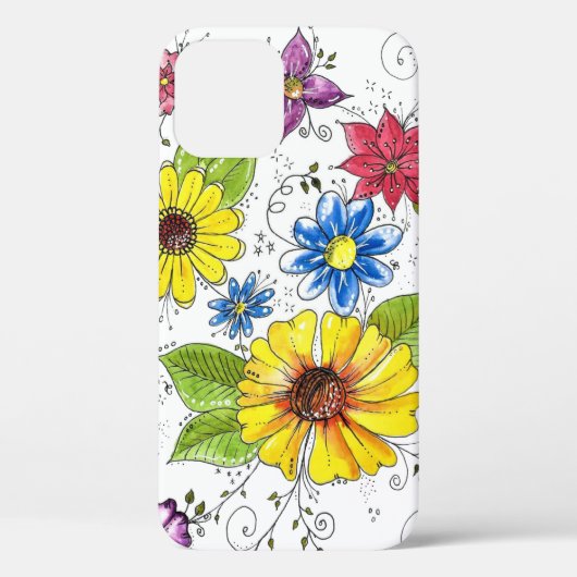 Farbenfroher Whimsischer Blumengarten Case-Mate iPhone Hülle (Rückseite)