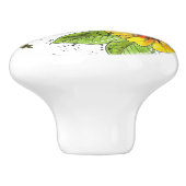 Farbenfroher Whimsischer Blumengarten Keramikknauf (Seitenansicht)