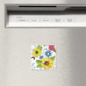 Farbenfroher Whimsischer Blumengarten Magnet (In Situ (Geschirrspüler))
