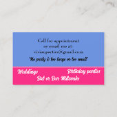 Farbenfroher whimsischer Eventplaner Visitenkarte (Rückseite)