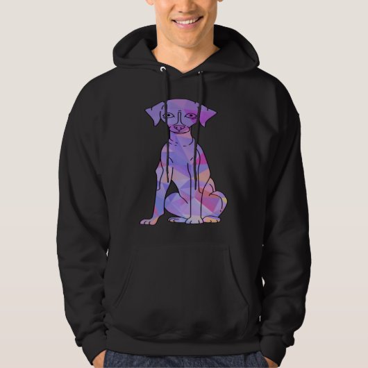 Farbenfroher Whippet Hoodie (Vorderseite)