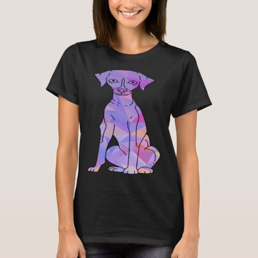 Farbenfroher Whippet T-Shirt (Vorderseite)
