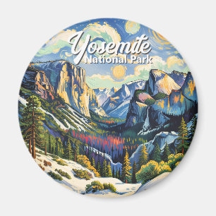 Farbenfroher Winterblick auf den Yosemite-Tunnel Magnet