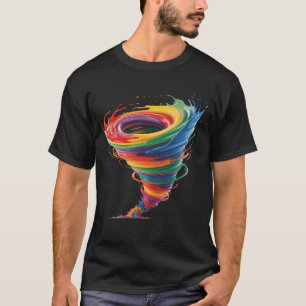 Farbenfroher Wirbelwind Regenbogen Tornado Lebendi T-Shirt