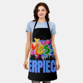 Farbenfroher Witz "Ich bin ein Mess-Terpiece" Gesc Schürze (Getragen)