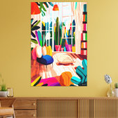 Farbenfroher Wohnraum im fauvistischen Stil Leinwanddruck (Insitu (Wohnzimmer))