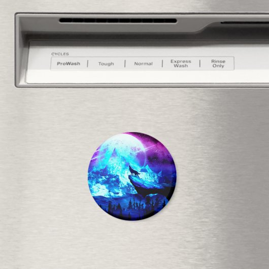 Farbenfroher Wolf heulen Magnet (In Situ (Geschirrspüler))