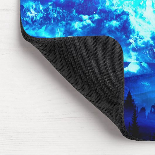 Farbenfroher Wolf heulen Mousepad (Ecke)