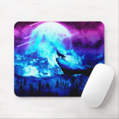 Farbenfroher Wolf heulen Mousepad (Mit Mouse)
