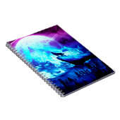 Farbenfroher Wolf heulen Notizblock (Rechte Seite)