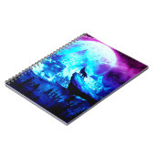 Farbenfroher Wolf heulen Notizblock (Linke Seite)