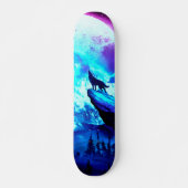 Farbenfroher Wolf heulen Skateboard (Vorne)