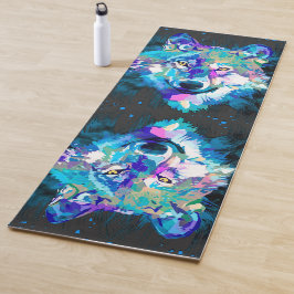Farbenfroher Wolf Yoga Mat | Grey Wolf Blue Yoga M Yogamatte