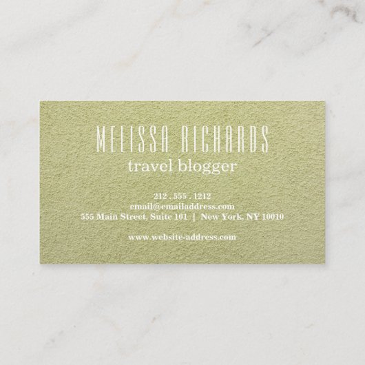 Farbenfroher World Map Travel Blog Visitenkarte (Rückseite)