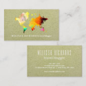 Farbenfroher World Map Travel Blog Visitenkarte (Vorne/Hinten)