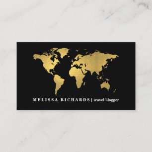 Farbenfroher World Map Travel Blog Visitenkarte