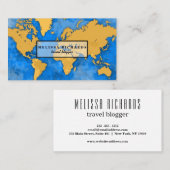 Farbenfroher World Map Travel Blog Visitenkarte (Vorne/Hinten)