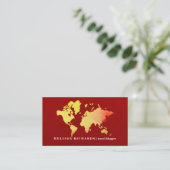 Farbenfroher World Map Travel Blog Visitenkarte (Stehend Vorderseite)