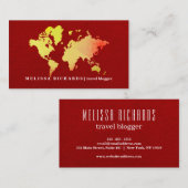 Farbenfroher World Map Travel Blog Visitenkarte (Vorne/Hinten)