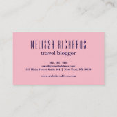 Farbenfroher World Map Travel Blog Visitenkarte (Rückseite)