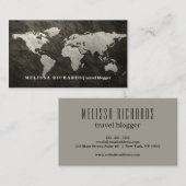 Farbenfroher World Map Travel Blog Visitenkarte (Vorne/Hinten)