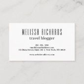 Farbenfroher World Map Travel Blog Visitenkarte (Rückseite)