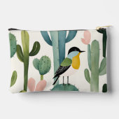 Farbenfroher Wüstenvogel auf dem Kakteen Zubehörtasche (Rückseite)