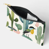 Farbenfroher Wüstenvogel auf dem Kakteen Zubehörtasche (Offen)