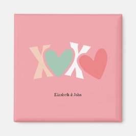 Farbenfroher "XOXO" Valentinstag Magnet