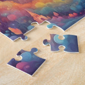 Farbenfroher Zauberhimmel mit Mond und Regenbogen Puzzle (Seite)