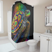Farbenfroher Zeichn der Meeresschildkröte Duschvorhang (Beispiel)