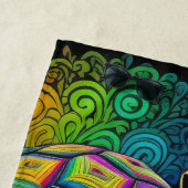 Farbenfroher Zeichn der Meeresschildkröte Strandtuch (Beispiel)