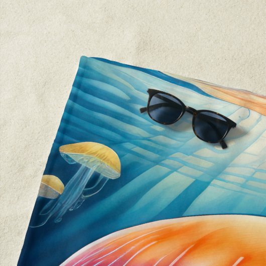 Farbenfroher Zeichn von Jelly Fish Strandtuch (Beispiel)