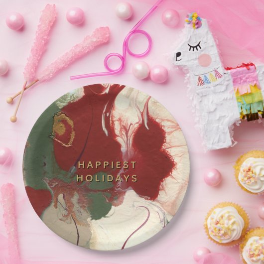 Farbenfroher, zeitgenössischer Abstrakter Urlaub Pappteller (Party)