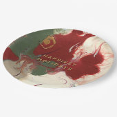 Farbenfroher, zeitgenössischer Abstrakter Urlaub Pappteller (Schrägansicht)