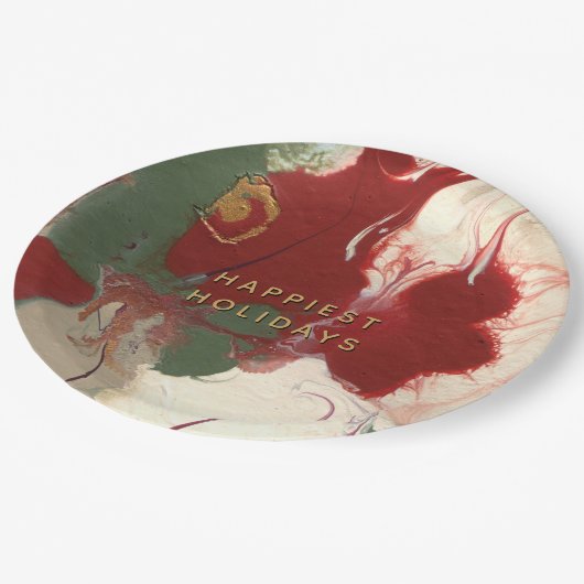 Farbenfroher, zeitgenössischer Abstrakter Urlaub Pappteller (Schrägansicht)