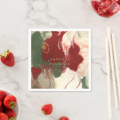 Farbenfroher, zeitgenössischer Abstrakter Urlaub Serviette (Beispiel)